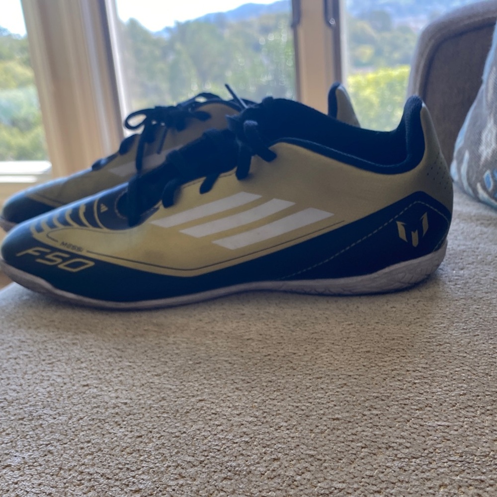 Adidas F50 Gold and Black Indoor Soccer Shoes